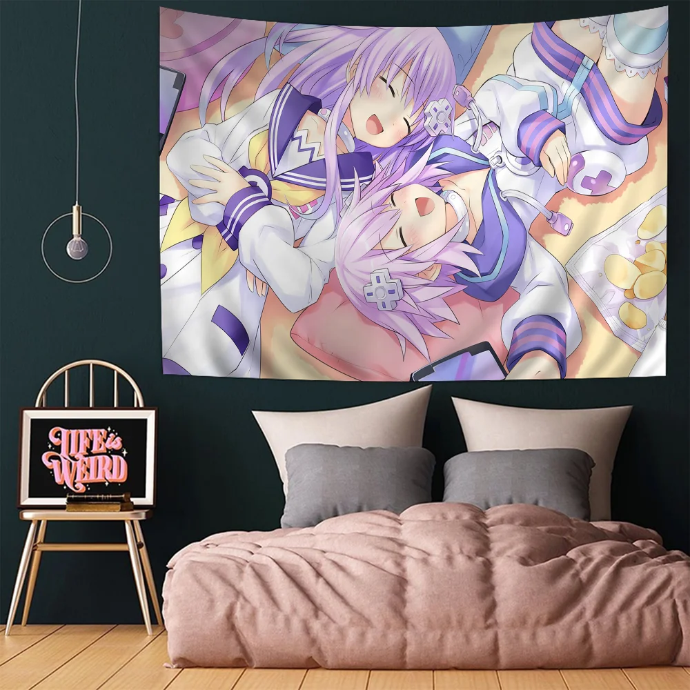 Hyperdimension Neptunia Printed Large Wall Tapestry Hanging Tarot Hippie Wall Rugs Dorm Cheap Hippie Wall Hanging