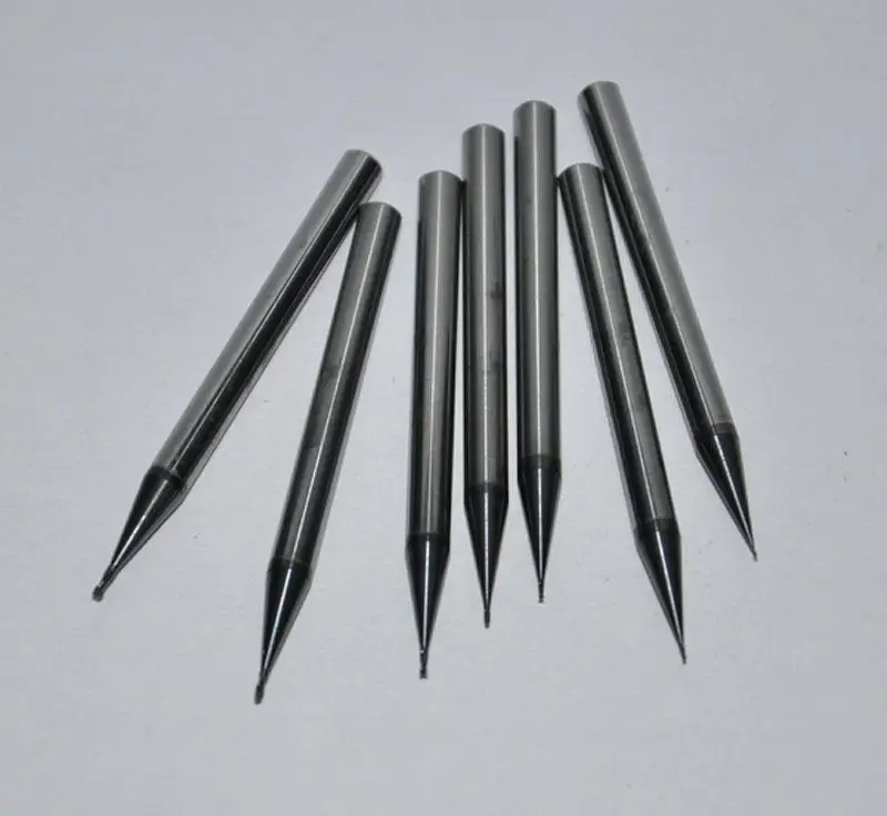 D0.2 D0.3 D0.4 D0.5 D0.6 D0.7 D.9*D4*50 *2 F HRC55 Tungsten Square End Mills Spiral Bits Carbide CNC Flat Endmill Router Bits