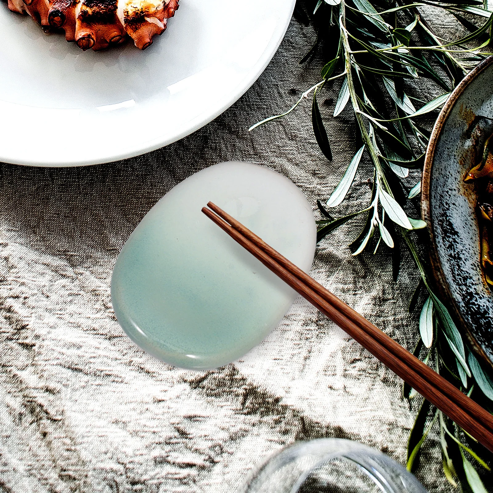 

4Pcs Retro Ceramic Utensil Rests Elegant Chopstick Spoon Holder for Tableware Organization Kitchen Decor Accessory