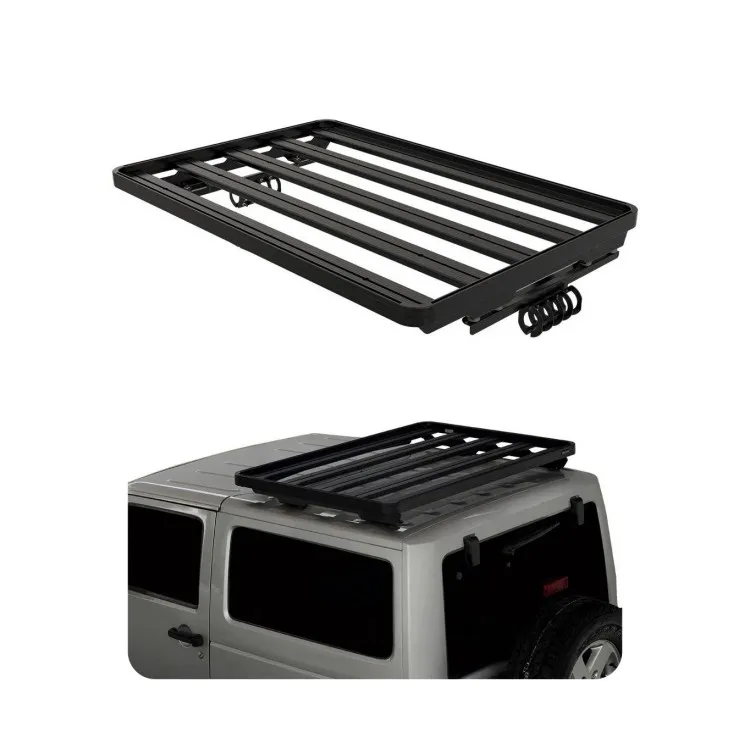 

New Off-road Aluminum Alloy and Steel Roof Rack for Wrangler JK 2-door Half Door Ladder Luggage Rack Mount Cargo Carrier Basket