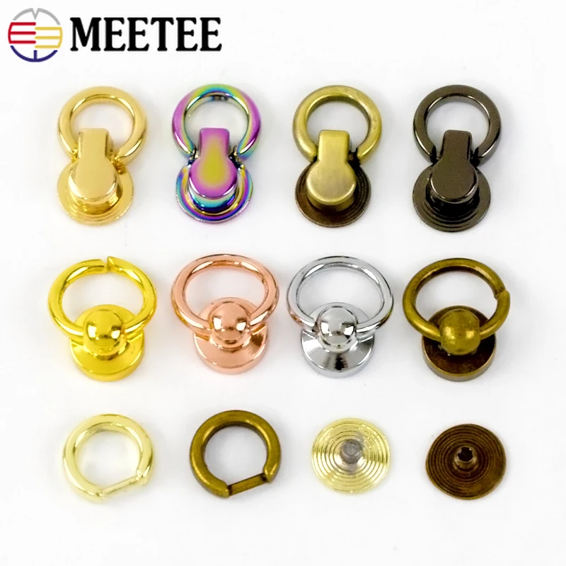 10/20Pcs O Ring Metal Buckle Chain Side Carabiner Clip Screw Rivet Clasp Bag Webbing Strap Connector Hook Leather Belt Handware