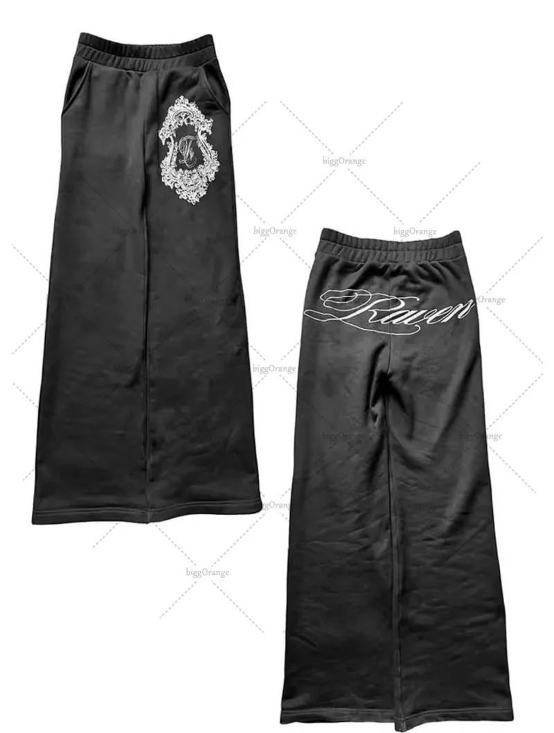 

Готические брюки Harajuku Y2K, женские американские ретро винтажные уличные брюки в стиле хип-хоп, повседневные прямые широкие спортивные штаны для мужчин