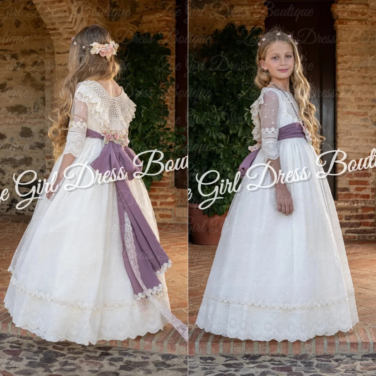 

Кружевные аппликации, платья для дня рождения для девочек с бантом, платья с цветочным узором для девочек на свадьбу, детские бальные платья для первого причастия по индивидуальному заказу