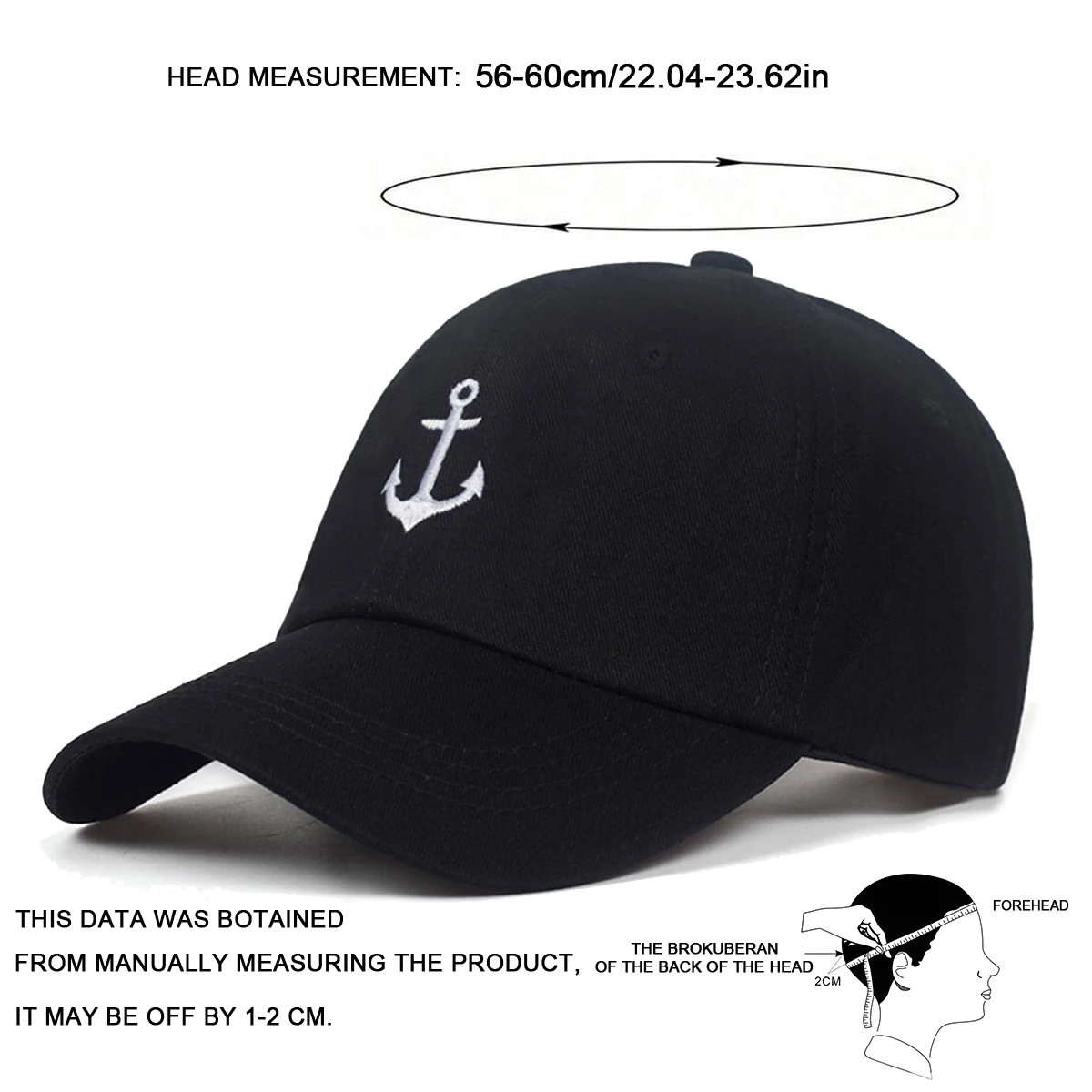 Unisex Schiff Anker Brief Stickerei Baseball Caps Frühling und Herbst Outdoor Einstellbare Casual Hüte Sonnenschutz Hut Sport Kappe – Detail 5