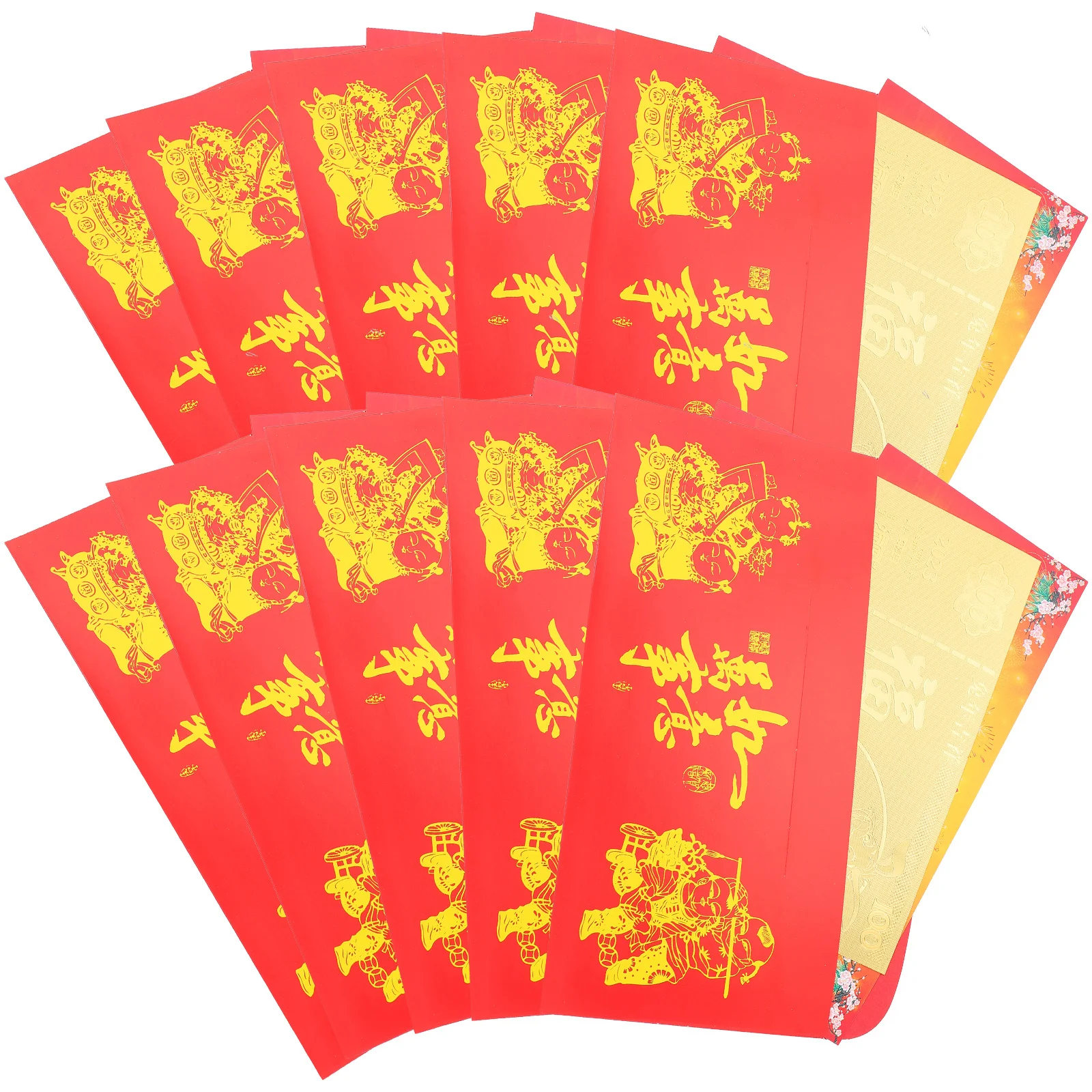

10Pcs Rabbit Year Red Envelopes Gold Foil Banknotes 2023 Lunar New Year Supplies Lucky Money Pouch Traditional Gift