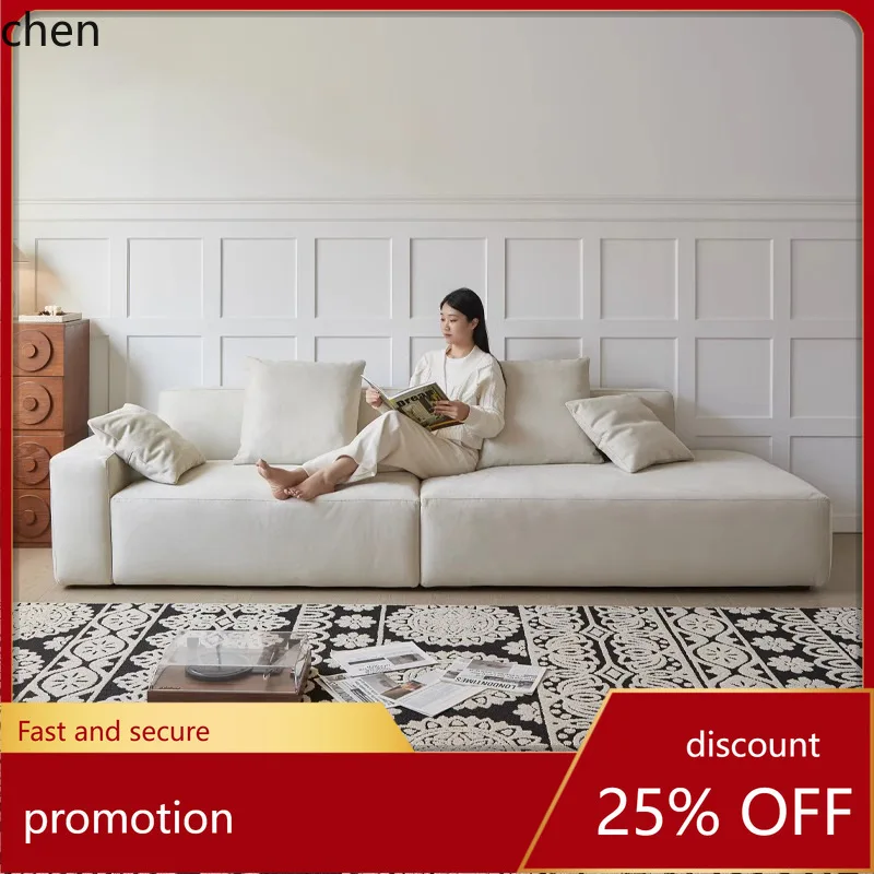 

HXL Island Sofa Single Armrest Straight Row Tofu Block Matte Fabric Solid Wood