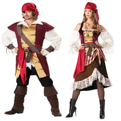 

Halloween Cosplay Stage Male Ladies Pirate Costume Couple Pirates of the Caribbean Drama Costume