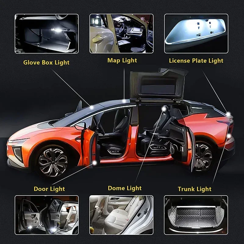 

10 PCS C5W LED Bulb - 12V COB 7000K Dome & License Plate Lights for Car Interior