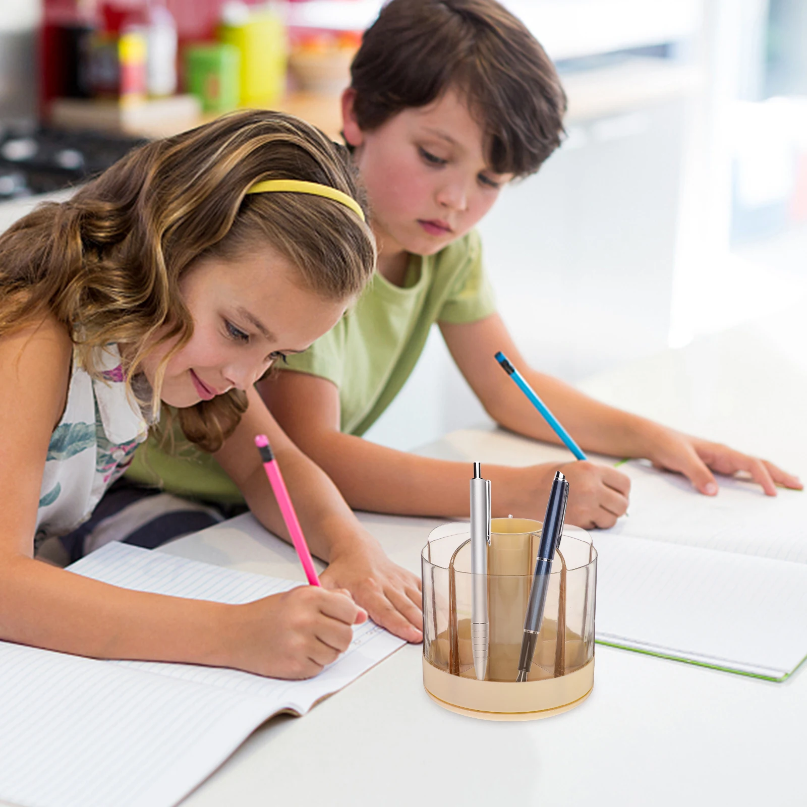 

Rotatable Brush Holder ABS PP Plastic Wear-Resistant Multi-Function Pen Pencil Desktop Organizer Makeup Brush Case