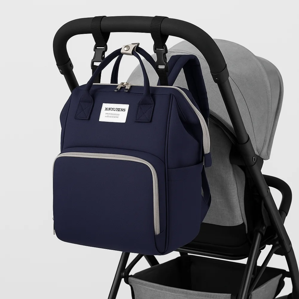 

Multifunctional Mommy Backpack Large Capacity Solid Color Baby Diaper Bag Oxford Cloth Wear-resistant Mommy Shoulder Bag Outdoor