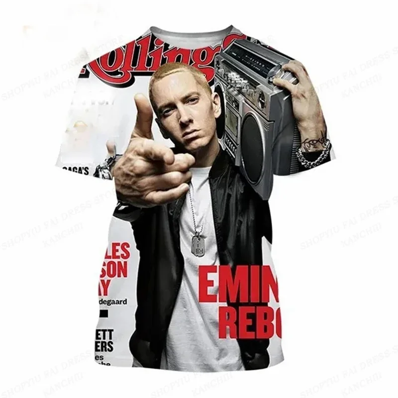 Rapper Eminem 3d Print Tshirt Graphic 3d Print Tshirt Men Fashion T-shirts Kids Tops Tees Unisex Tees Mens Clothing Punk T-shirt