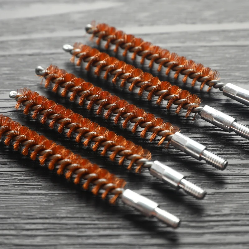 5Pcs 7.7cm/.30cal Phosphor Bronze Bore Brush Holder Bronze Bristle Gun Clean Brush Kit for Shotgun Rifle Hunting Accessories