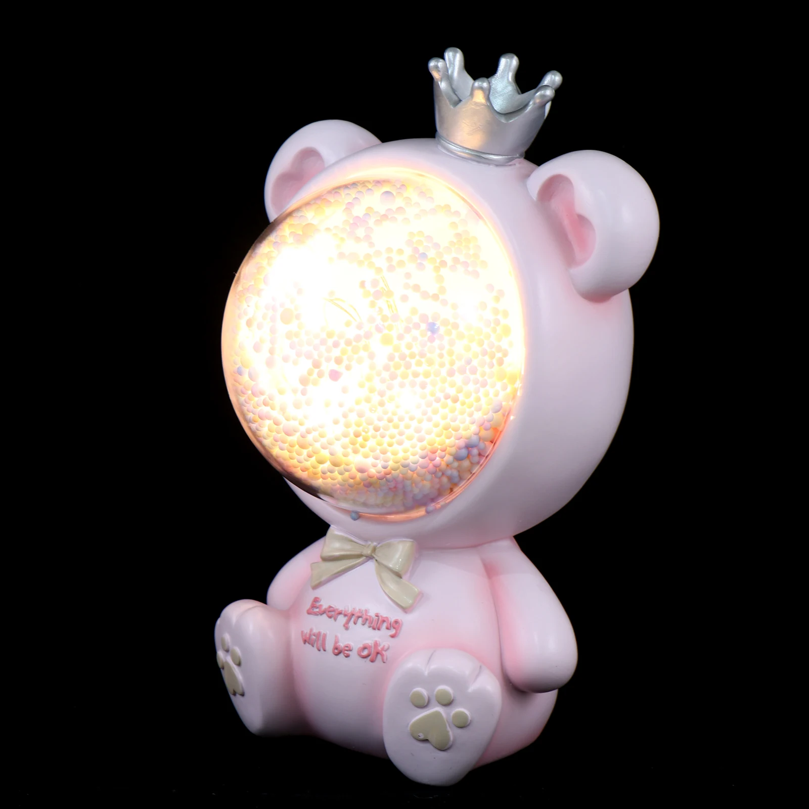 

Resin Space Bear Night Lamp Pink Desktop Adornment Birthday Gift Novel Home naments Decoration Warm Lighting Cartoon