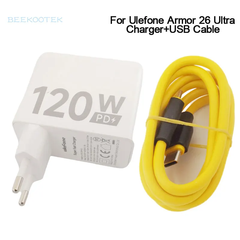 New Ulefone Armor 26 Ultra Charger Official Power Adapter Quick Charging USB Cable Data Line For Ulefone Armor 26 Ultra Phone