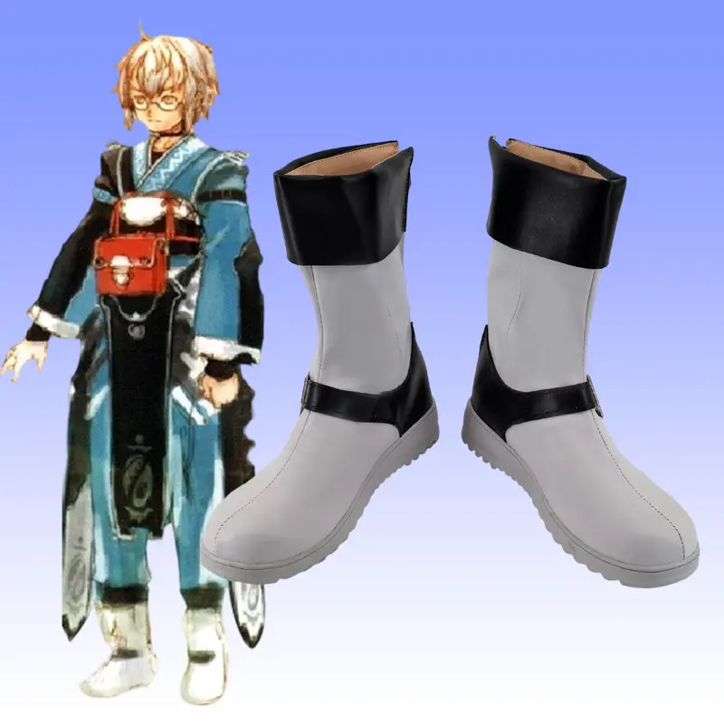 Touhou Project Morichika Rinnosuke Cosplay Shoes Boots Carnival Party Halloween Handmade Faux Leather Boots