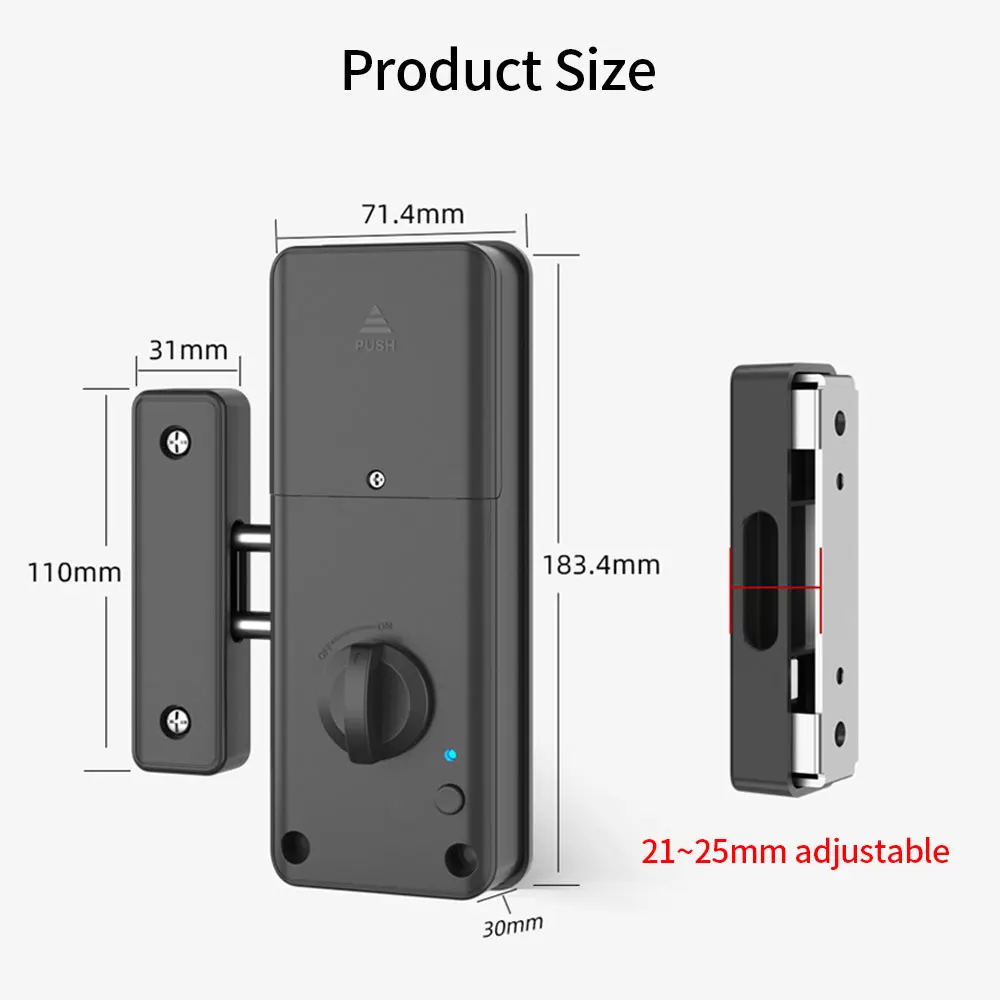 TTLOCK App Smart Electric Motor Lock Keyless Entry Door Bolt Lock Concealed Invisible Installation IC Card Lock for Wooden Door