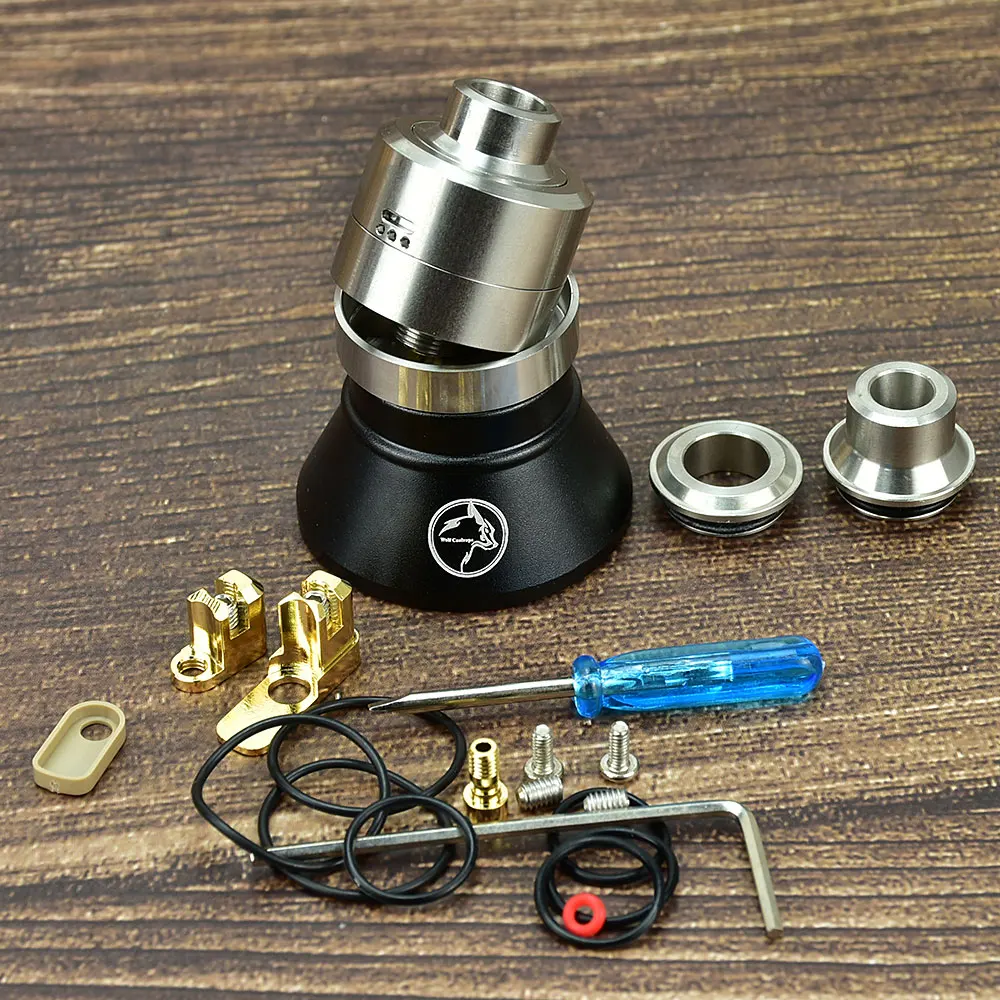

Обслуживаемый атомайзер wolfcoolvape Nisshoku, 22 мм, обслуживаемый атомайзер, резервуар 316SS, обслуживаемый атомайзер mtl, 24 мм, кольцевой Атомайзер