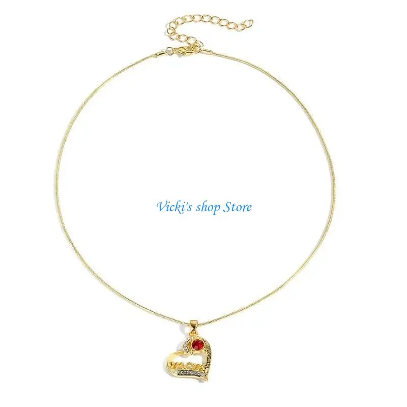 Beautiful Love Heart Crystals Necklace Craft in Sturdy Alloy Materials with Diamonds Accent for Everyday Elegant