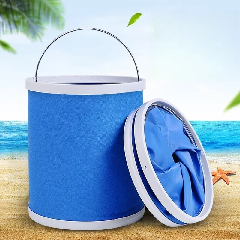 Tragbarer, faltbarer, transparenter Fischereimer, Behälter für lebende Fische, zusammenklappbarer Wassereimer, Outdoor-Camping-Angelköder-Eimer – Detail 8