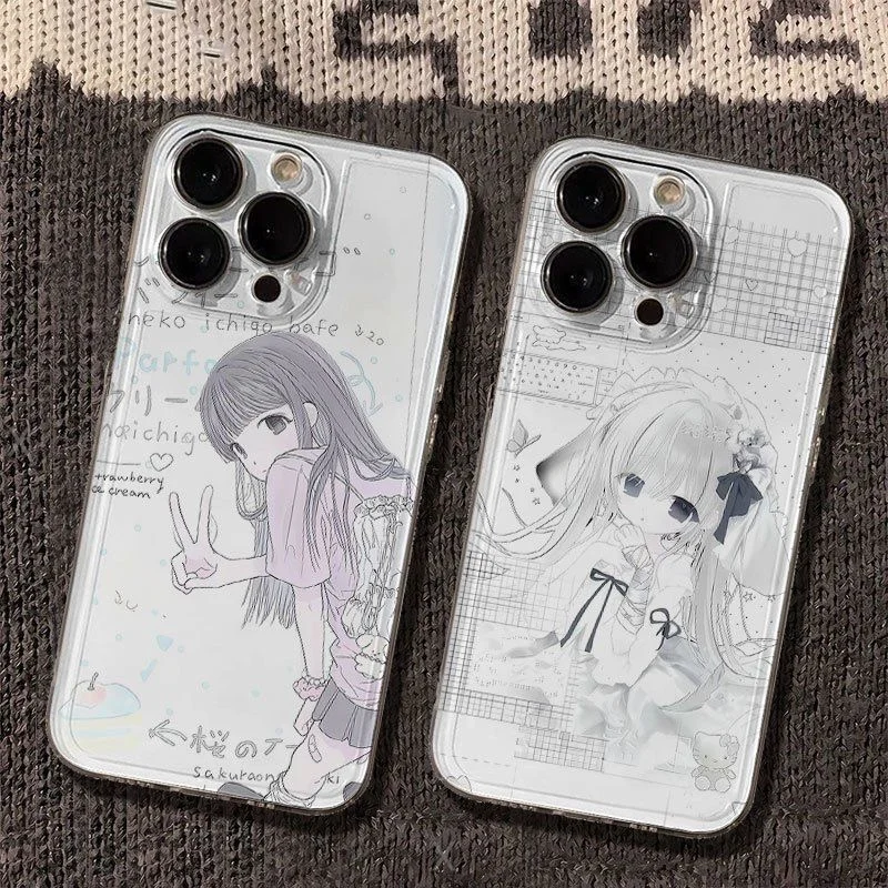 Sakura Anime Girl Whimsy Phone Case For Samsung S26 S25 S24 S23 S22 S21 S20 FE Note20 Note10 Plus Ultra Lite Edge 5G Clear Soft