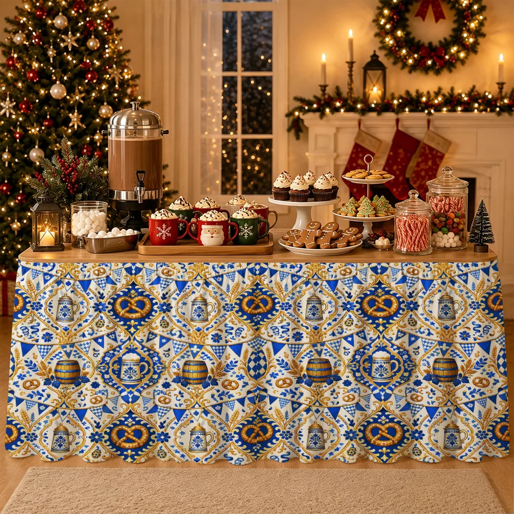 Golden salt and pepper cracker pendant triangular flag celebration offset relief hollowed-out beer festival tablecloth