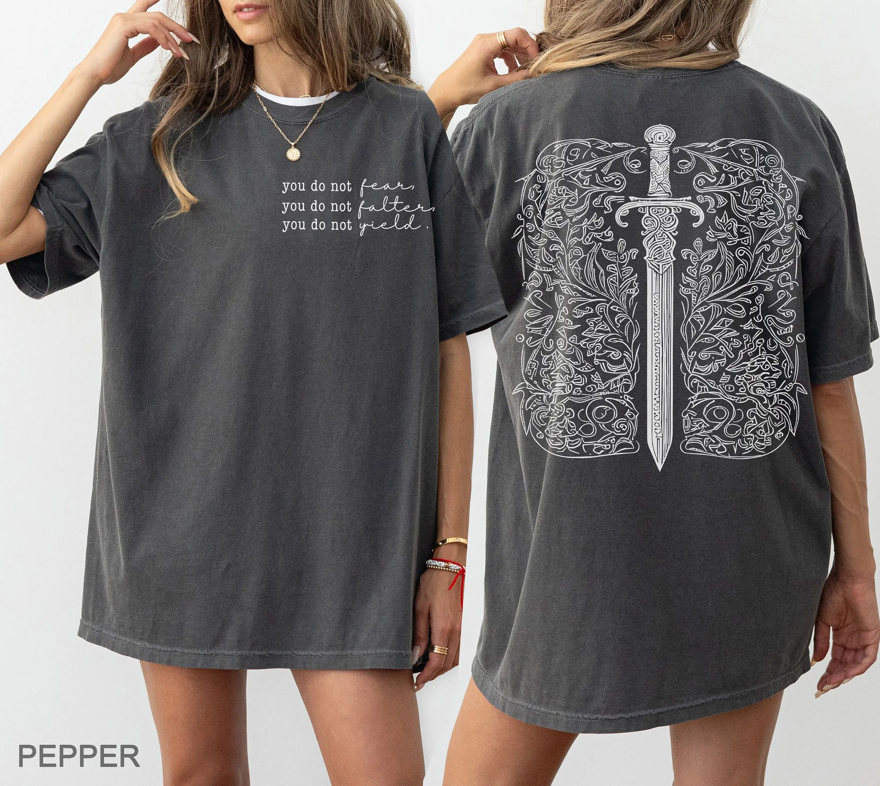 Two Sided You Do Not Yield T-shirt, Thrones of The Glass Shirt, You Do Not Falter Shirt, Iprintasty, Sarah J Maas Shirt