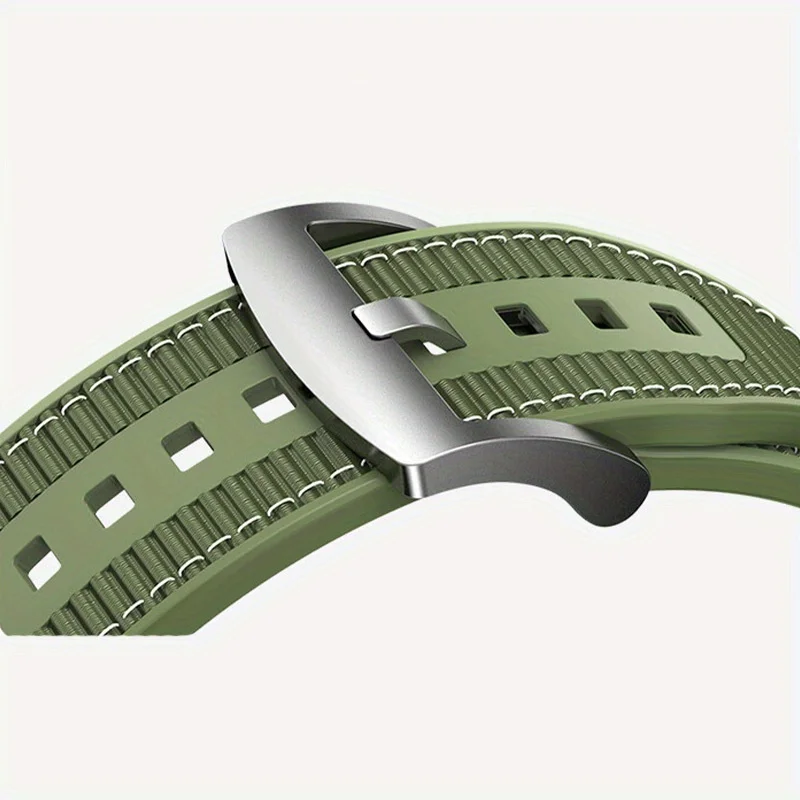 Нейлоновый силиконовый ремешок для часов Huawei Watch GT 4, Samsung Galaxy Watch 3, совместимый с холщовым резиновым водонепроницаемым браслетом для часов
