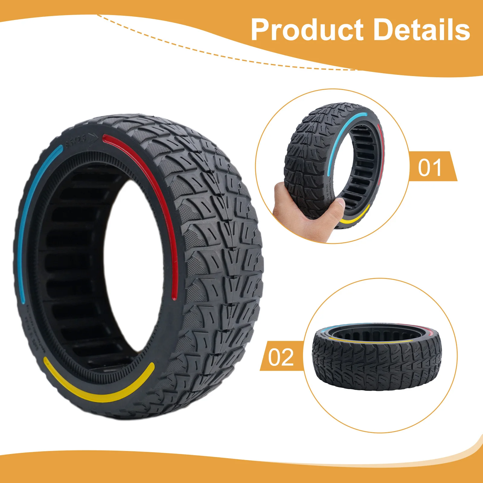 Electric Scooter Solid Tire 8.5inch Rubber Honeycomb-wheel Tyre For Dualtron For Speedway Leger E-Scooters Wheel Tyre Parts