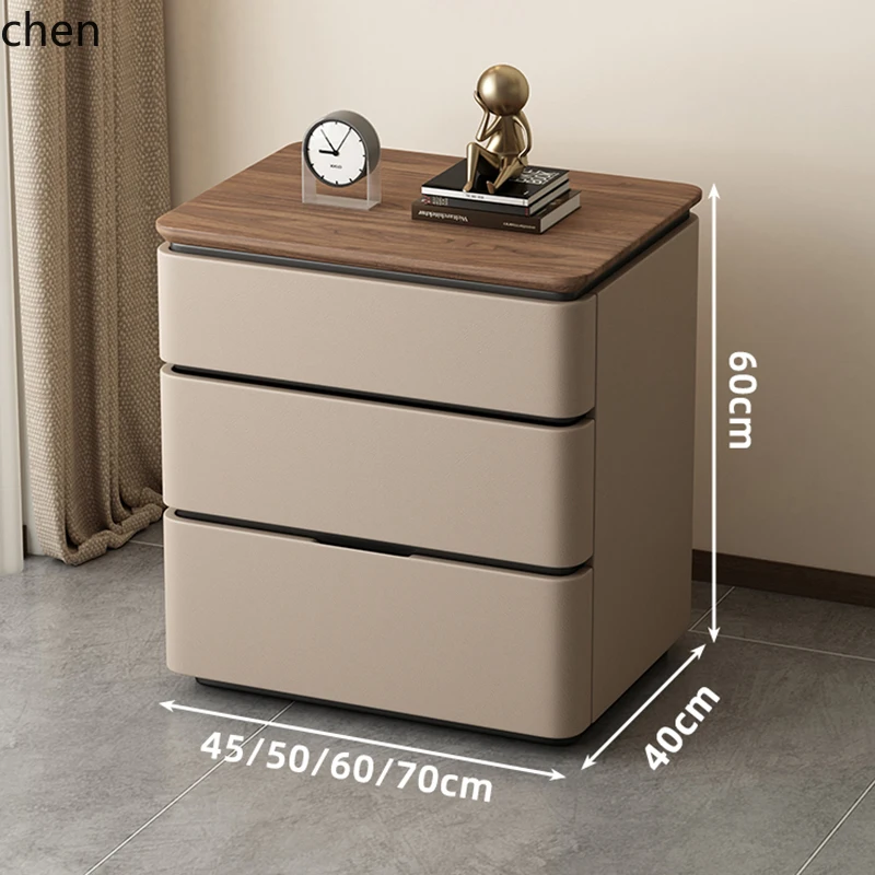 HTT طاولة بجانب السرير جديدة مكونة من ثلاث طبقات لتخزين غرفة النوم الحديثة وخزانة بجانب السرير فاخرة وخفيفة الوزن #2