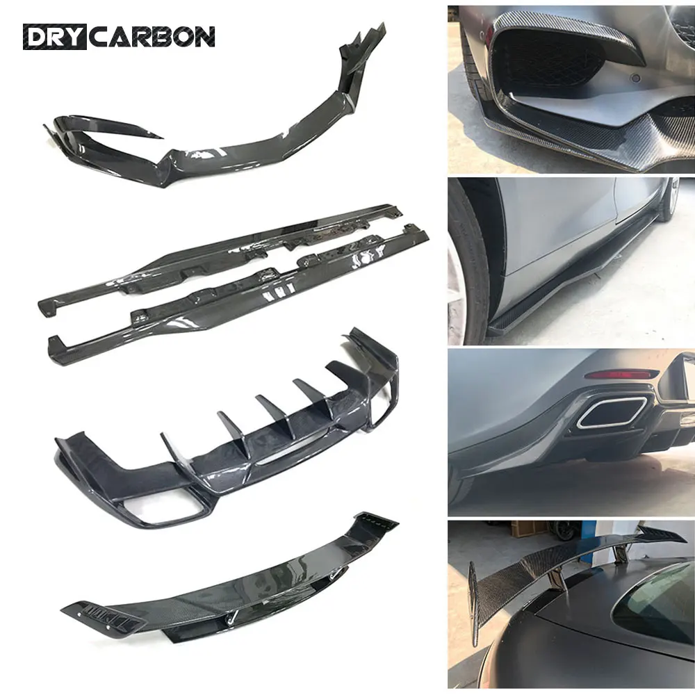 

Передний бампер из углеродного волокна, задний диффузор, боковые юбки, задний спойлер, комплекты кузова для Mercedes-Benz GT GTS GTR 2015-2018