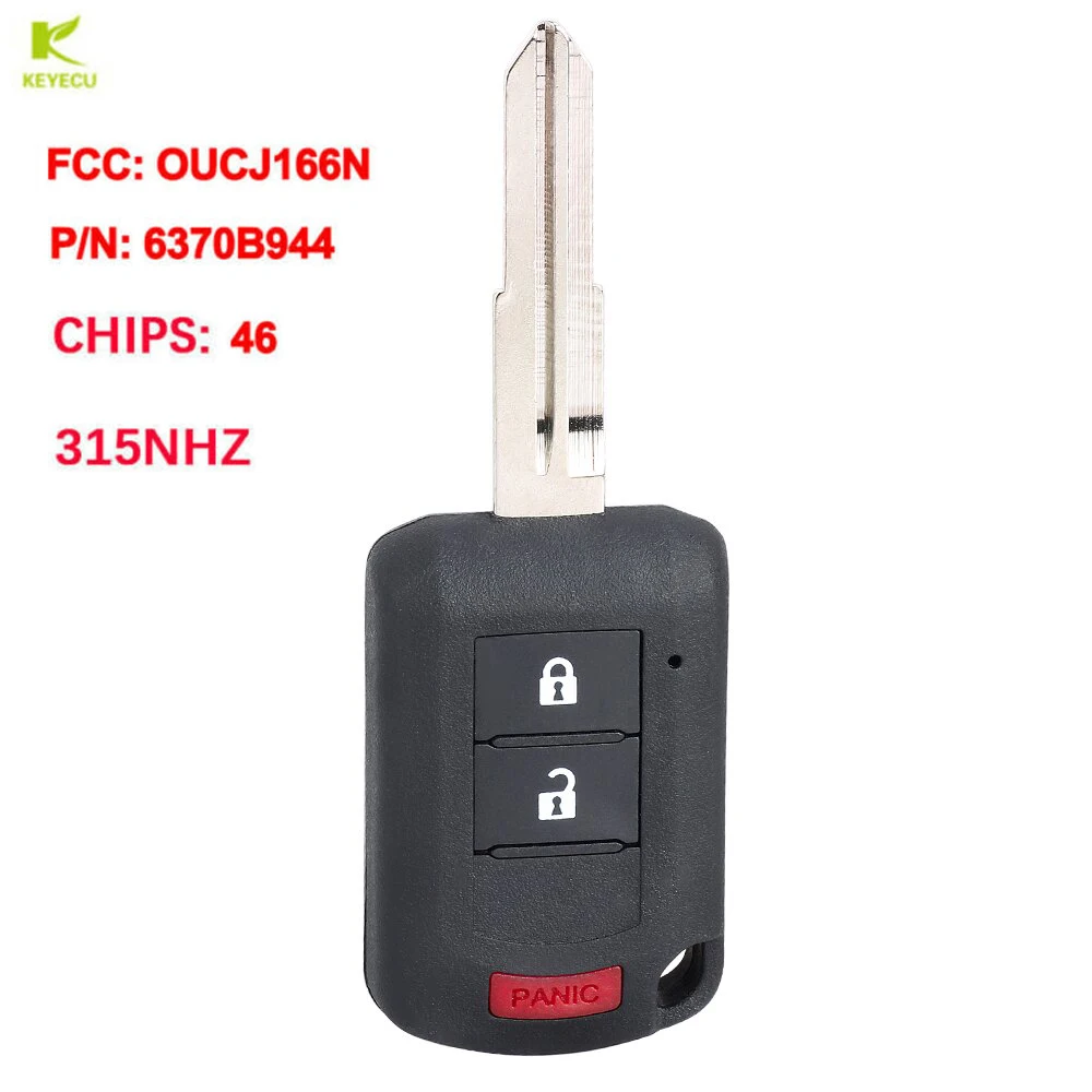 KEYECU Replacement For Mitsubishi Lancer Outlander 2016-2019 Key Head Remote 315MHZ ID46 MIT11R FCC: OUCJ166N P/N: 6370B944