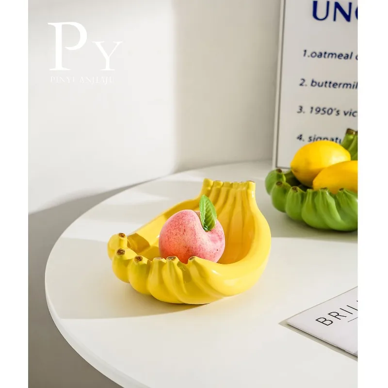 

Fun Banana Shaped Storage Tray,ceramic Fruit Tray,household Snack StorageTray,living RoomDesktop StorageContainerCeramic Plates