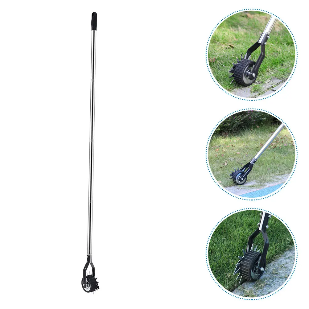 

Lawn Edger Manual 3 Sections 1.2m Wheel Rotary Aluminum Garden Tool for Trimming Weeding Landscaping Shear Replacement Easy