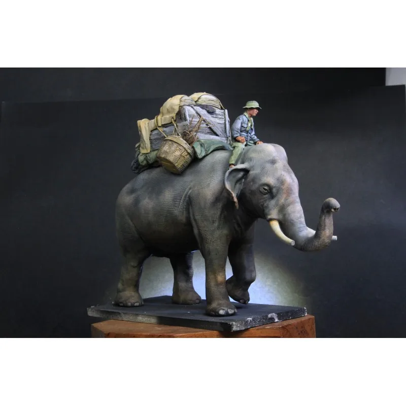 1/35 Resin Figure Model Kits Military Theme Vietnam war Soldiers and Elephants Unassambled Unpainted