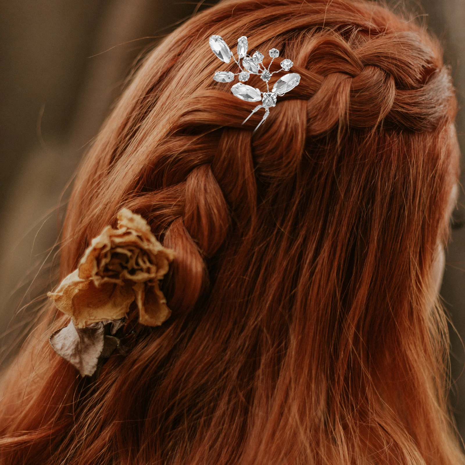 

3 Pcs Crystal Hairpin Vintage Wedding Bridesmaid Flowers Photography Iron U Shape Fork Bridal Headdress Hairstyling Tool Glass