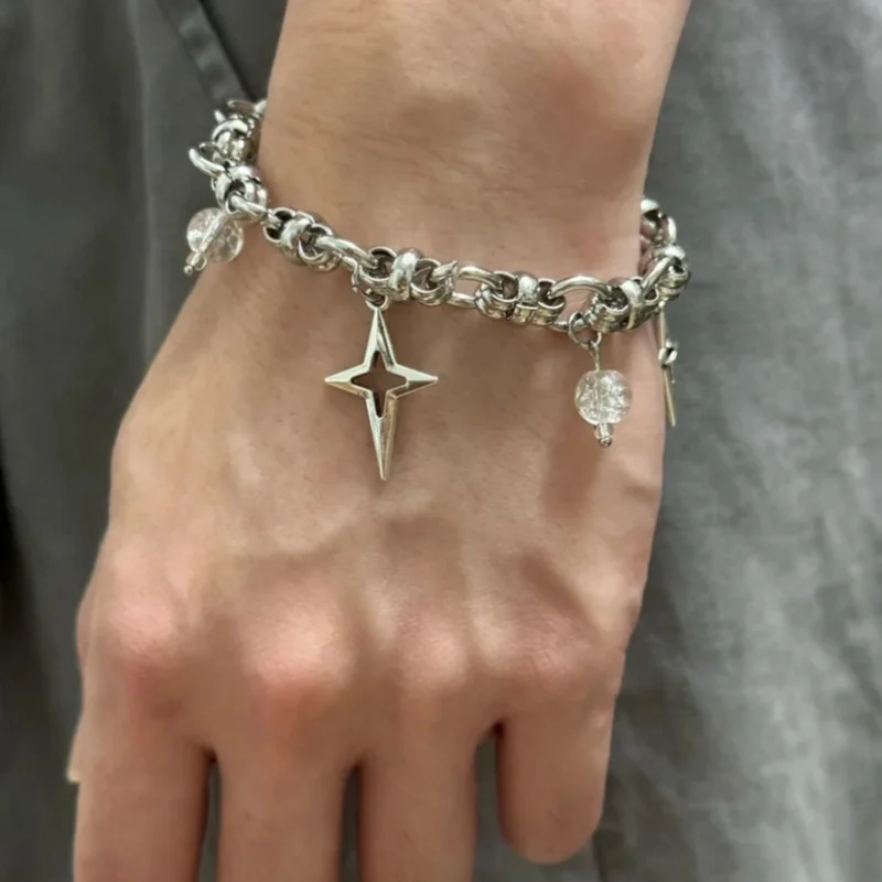 Handmade Y2K star bracelet,star pendant,starburn bracelet,street style bracelet, punk necklace,y2k bracelet for men and women