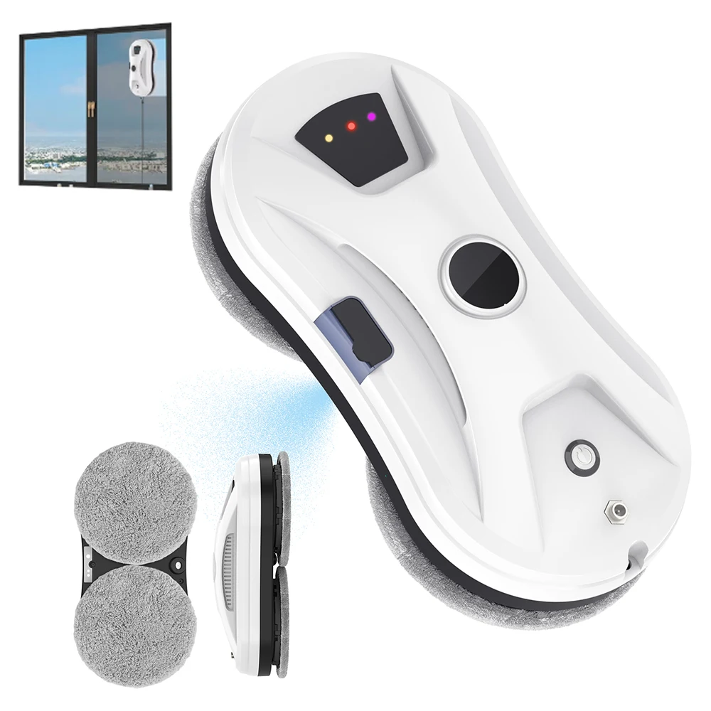Robot de nettoyage de vitres intelligent 5600PA avec pulvérisation d'eau automatique, électrique, télécommande, protection contre les intempéries