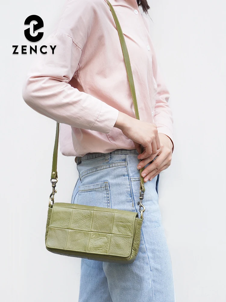 Zency Soft Leather Women Crossbody Bag Small Flap Handbag Female Casual Messenger Bag For Daily Commute