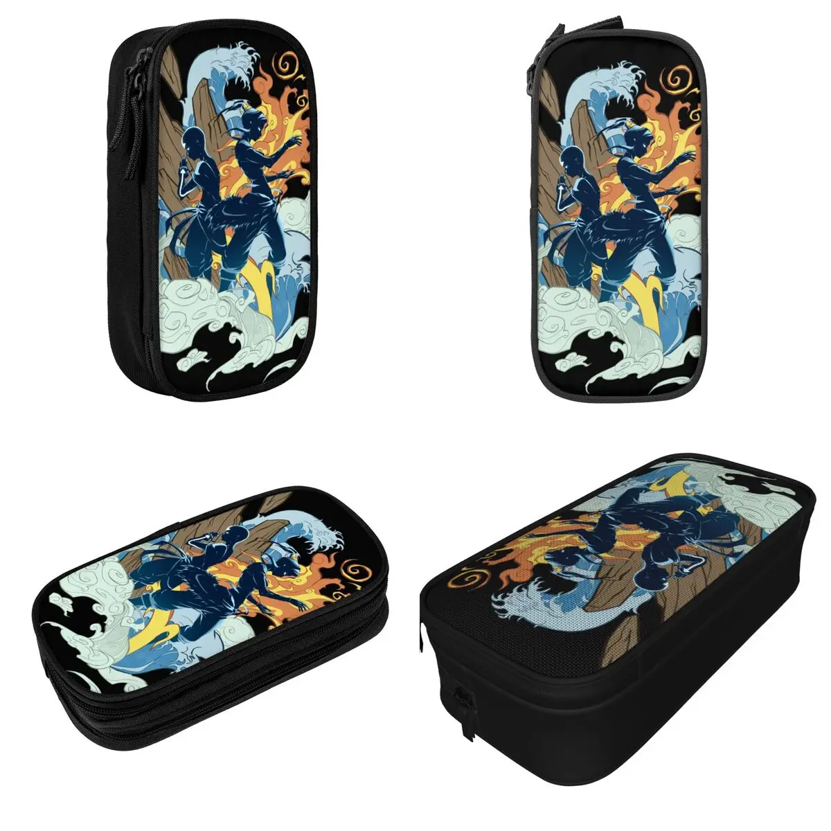 Imagem -02 - Korra Avatar The Last Airbender Lápis Case Pen Box Grande Capacidade Lápis Bolsas Artigos de Papelaria Zipper Dois