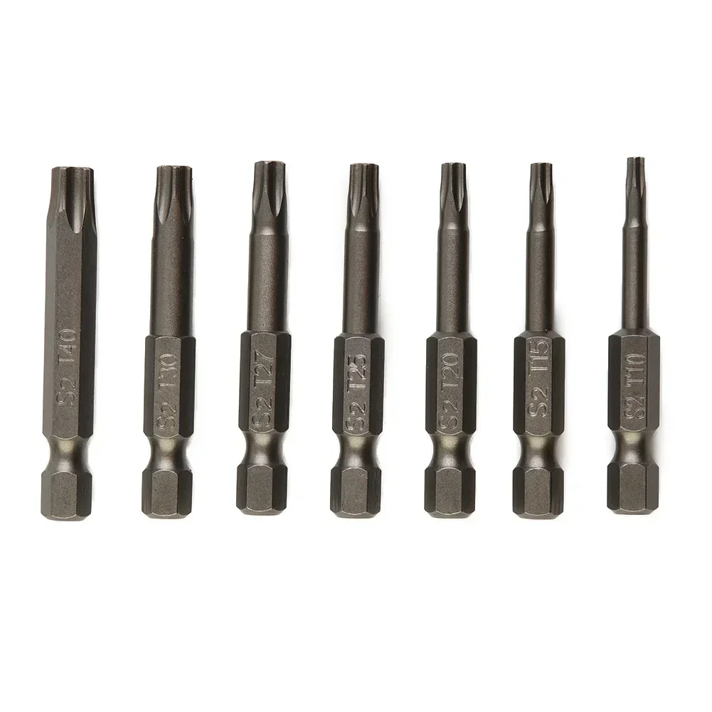 

Brand New 7 Pcs Set Screwdriver Bit Hollow Bits Five Star Hex Head Screwdriver Bits Magnetic Alloy Steel Silver