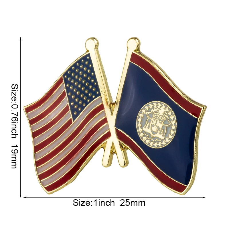 U.S.A.& Belize Friendship Flag Metal Lapel Pin Flag Pin Badge