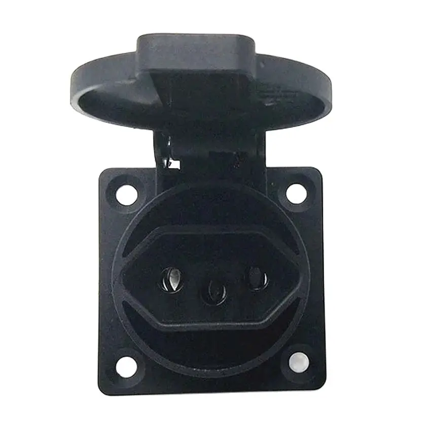 1pcs Blue Black 2P+E 20A Brazil Outdoor Waterproof Industry Power Socket Wall Wiring AC Receptacle Panel Outlet 50*50mm IP44