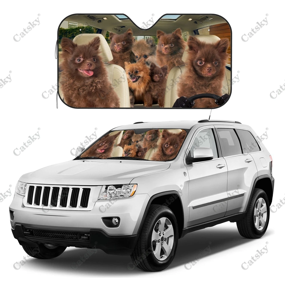 Squirrel Dog Car Sunshade, Car Decor Lovers Gift, Windscreen Sun Shield for Car Window Sunshade Cover Foldable Uv Ray Reflector