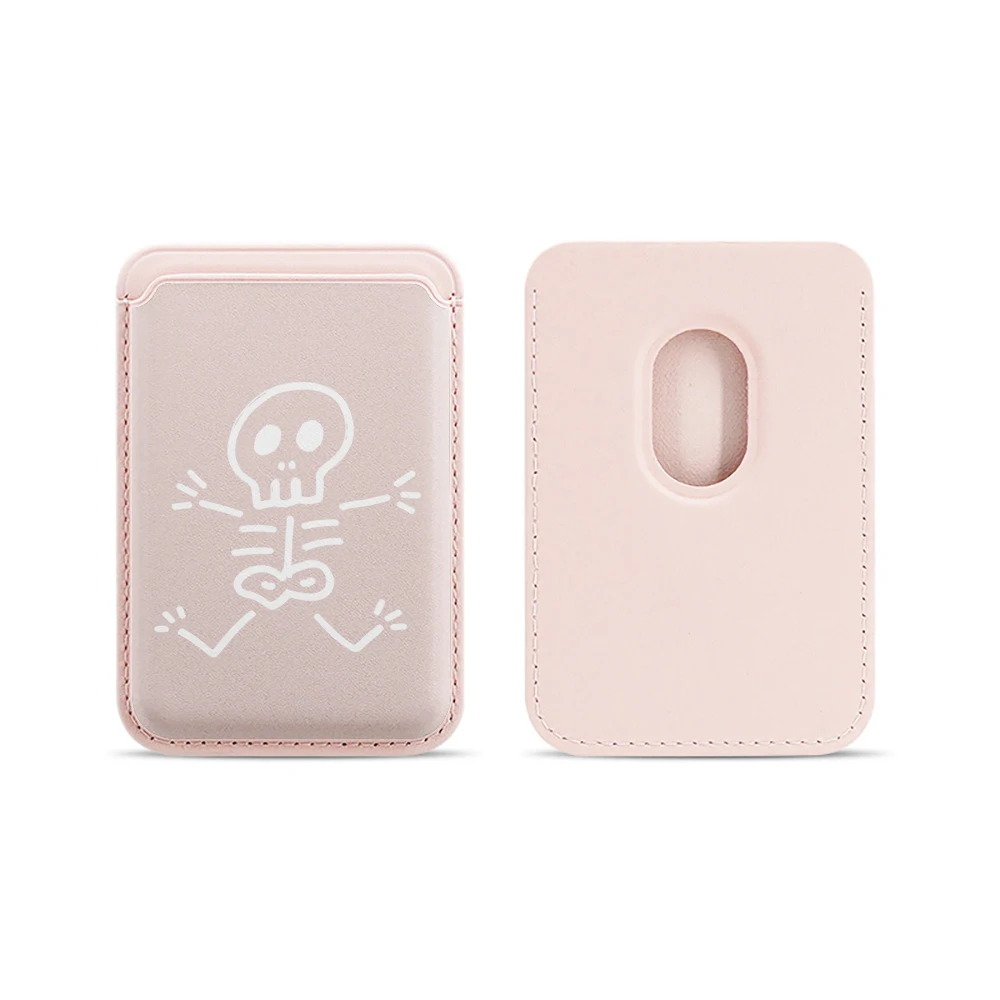 Leder-Kartenhalter Künstlerischer Totenkopf-Geldbörsen-Cover Telefonkartenhalter für Magnetische Hülle Geeignet für alle iPhones für Magsafe Karten-Handytasche – Detail 16