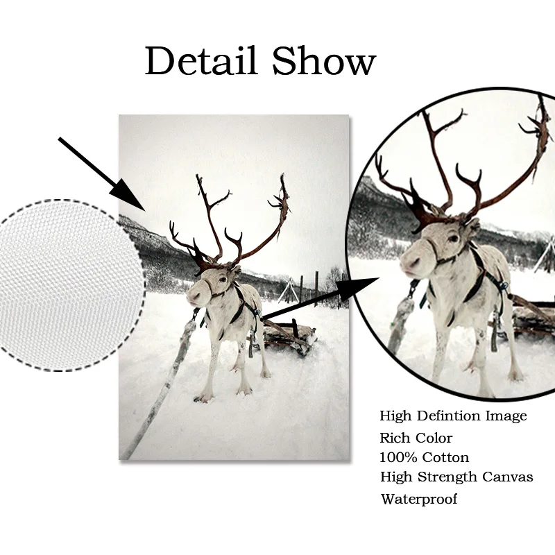 Winter Snowy Forest Frosty Moose Christmas Wall Art House Photo Gallery Wall Nordic Poster Cozy Holiday Wall Canvas Painting
