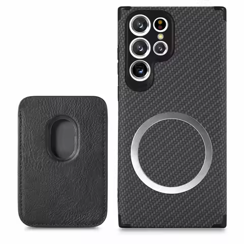 Carbon Fiber Magnetic Wallet Phone Case for Samsung Galaxy S21 S20 FE S23 S22 Plus Note 20 Ultra A52s A22 5G Card Leather Cover