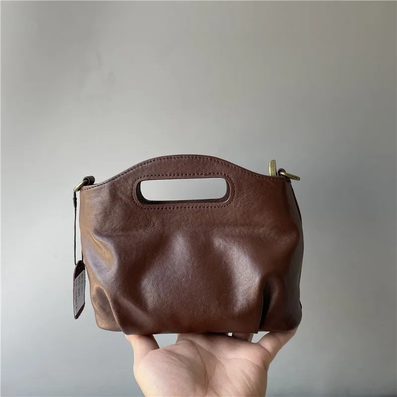 

Женская сумка из натуральной кожи растительного дубления, ретро-стиль, на плечо, кроссбоди, летняя, универсальная, люксовая, кожаная, маленькая