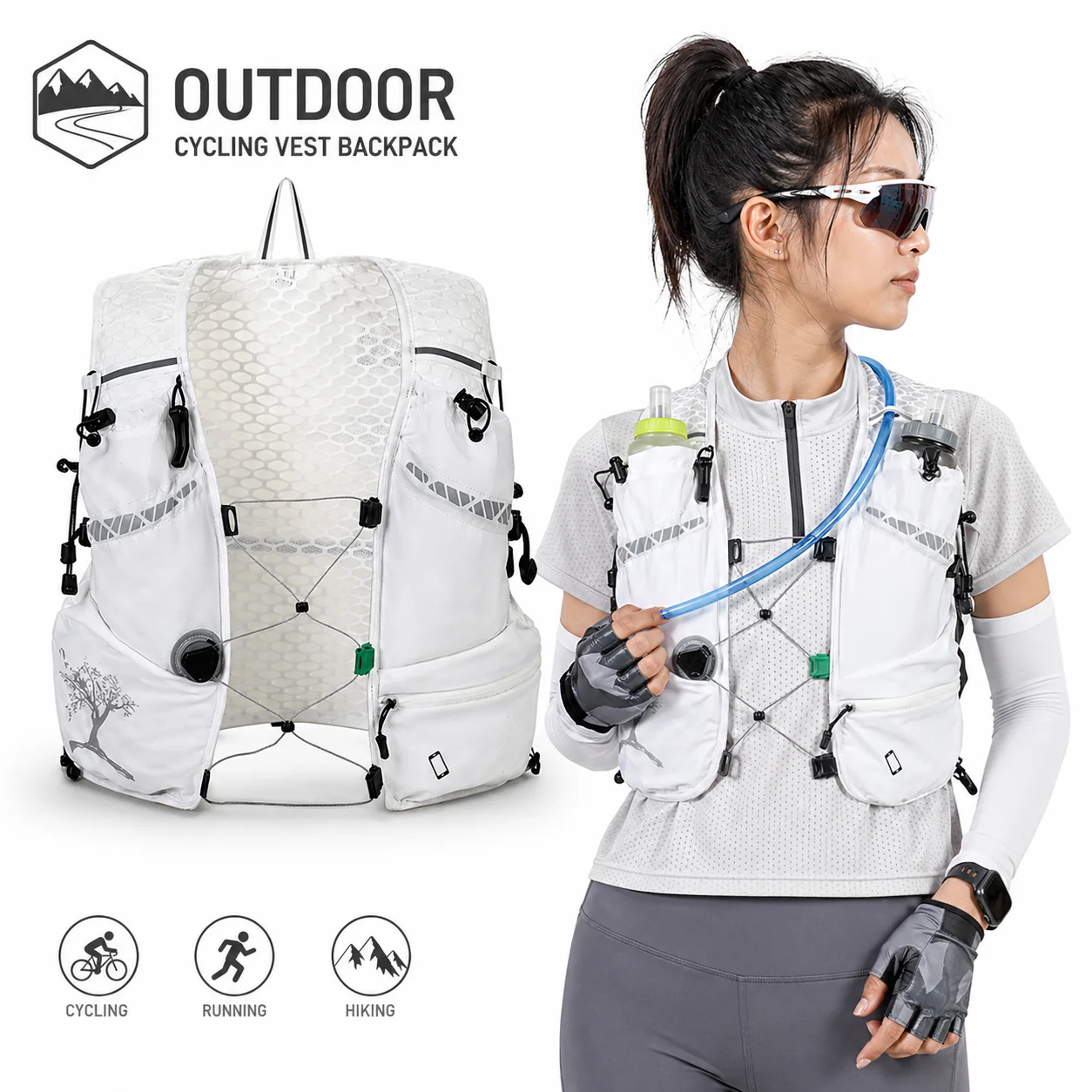 

Lightweight Trail Running Vest Breathable Hydration Backpack Marathon Hydration Pack Men Women Outdoor Sport Water Bag Vest