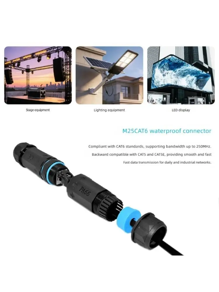 R53C IP68 Waterproof RJ45 Coupler Female to Female CAT6 Connector For Outdoor Use
