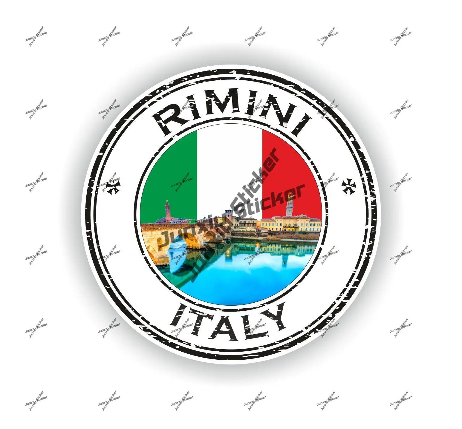 

Rimini Italia печать круглая наклейка герб Италии флаг наклейка украшение для бампера автомобиля кузов телефон гитара окно грузовика